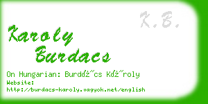 karoly burdacs business card